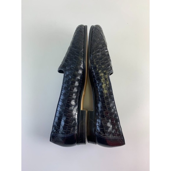 Trotters Liz Black Woven Leather Loafer Slip On Almond Toe Dress Shoe Womens 8 M - Picture 10 of 12